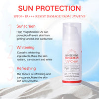 Cureluxe Whitening & Spot Removing Sunscreen SPF50+ Face Moisturiser,Light Texture,Non-greasy Sun Cream, Protects & Hydrates Skin for Sun Protection,Water Resistant Factor 50 Cream for Face care,50g