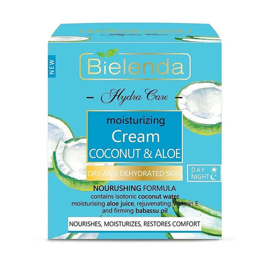 Hydra Care Coconut and Aloe Moisturizing Light Cream for Dry and Dehydrated Skin Bielenda