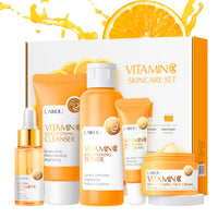 Vitamin C Skincare Set- Gifts For Teenage Girls & Women Vegan Beauty Gifs,Gift For Her,Birthday Gift Includes Face Serum, Eye Cream-Cleanser Toner Moisturiser Set For Anti-Aging-Improve Acne marks