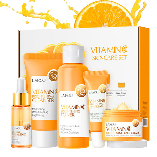 Vitamin C Skincare Set- Gifts For Teenage Girls & Women Vegan Beauty Gifs,Gift For Her,Birthday Gift Includes Face Serum, Eye Cream-Cleanser Toner Moisturiser Set For Anti-Aging-Improve Acne marks