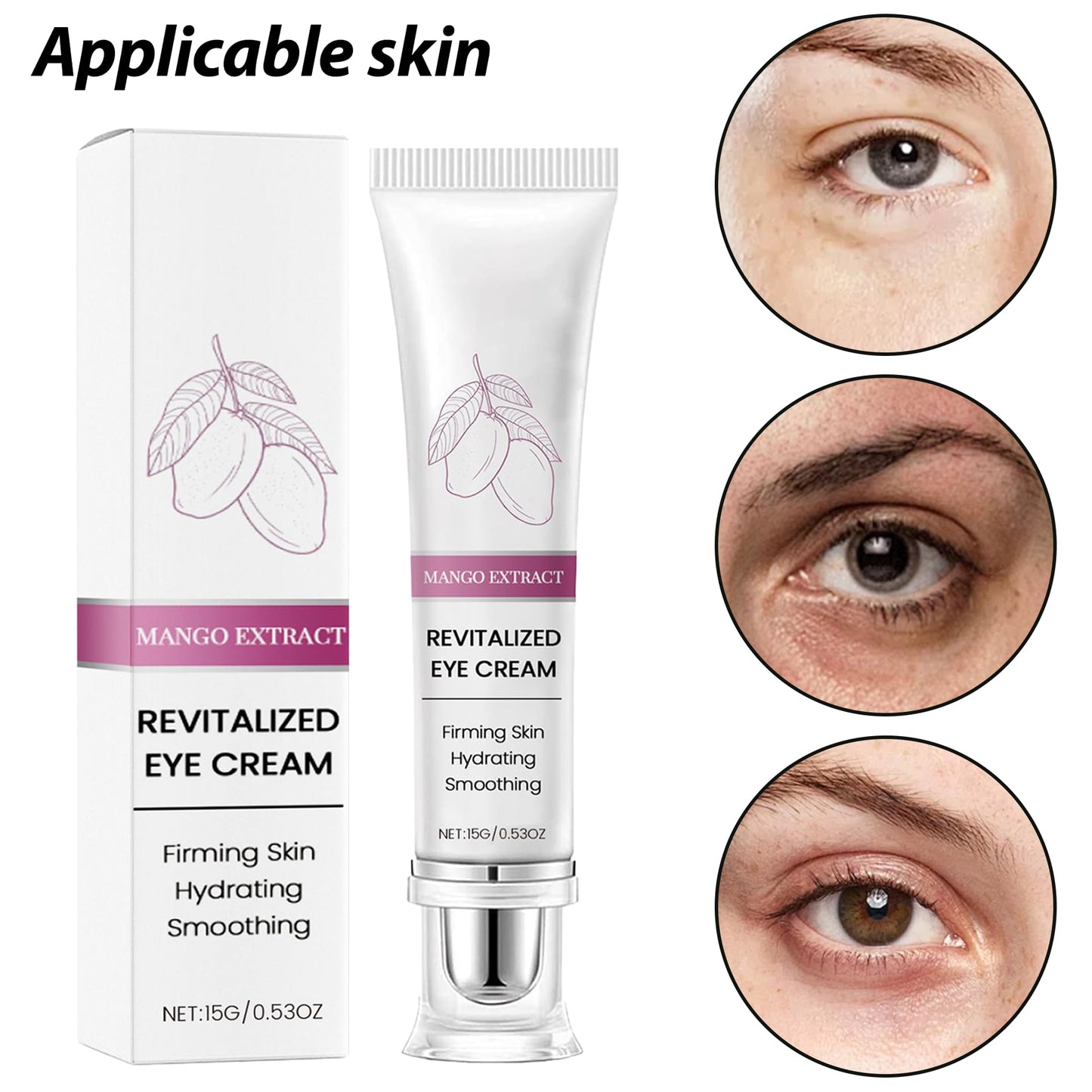 Mango Revitalize Eye Cream,Mango Eye Serum,Eyelift Serum Brighten the Skin For Dark Circles And Puffy Eyes For Brighter, Healthier Eyes