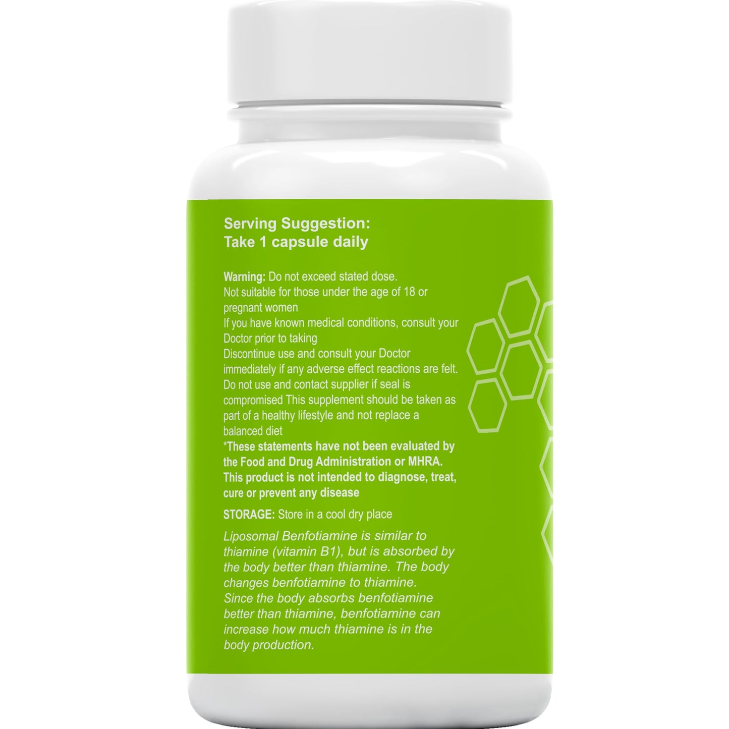 MetaSuperfoods Liposomal Benfotiamine and Thiamine B1 | High Strength 600mg | 120 Vegan Capsules | Fat Soluble for Heart & Kidney | Eye & Nerve Repair | All Natural