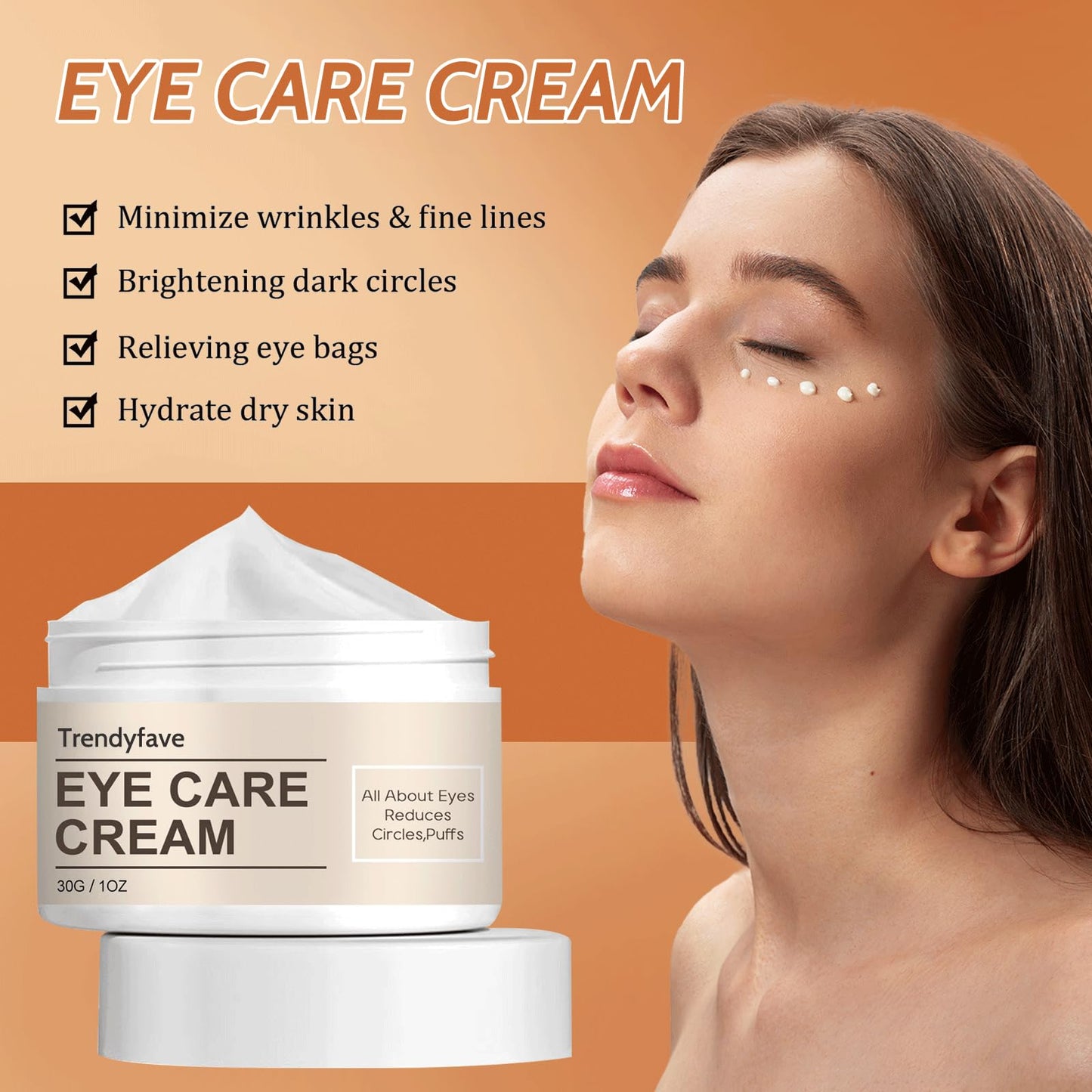 Trendyfave Eye Cream Anti Aging, Eye Cream For Dark Circles And Puffy Eyes, Moisturising Eye Tightening Cream, Under Eye Cream, Fade Fine Lines, Tight, Reduce Eye Bags