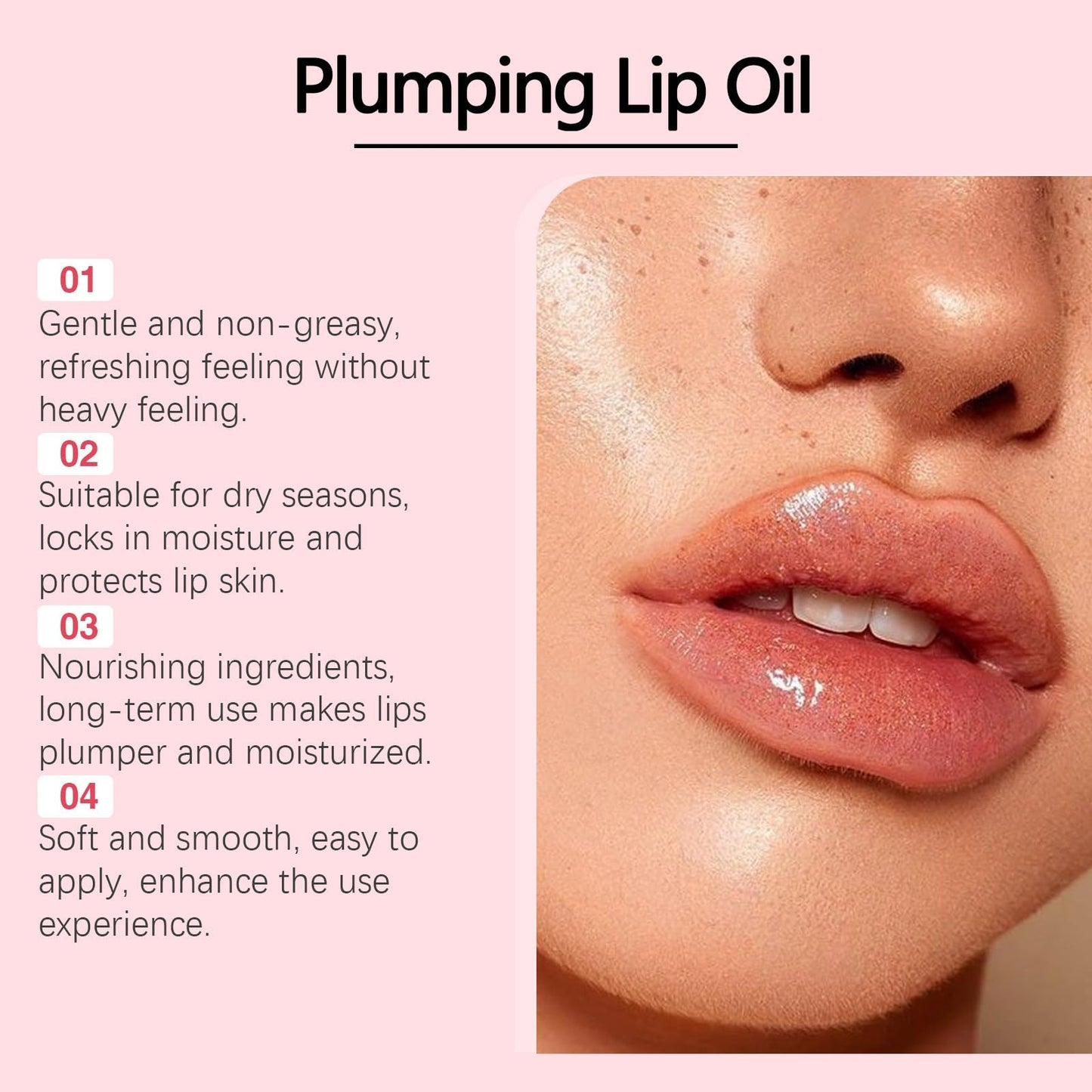 Lip Plumper,Plumping Serum Oil,Hydrating Lip Gloss,Lip Boosting Serum,Hydrating and Nourishing Lips Oils,Moisturizing and Non-Sticky Lip Oil Plumper,Plumping Lip Gloss,Reduce Lip Lines,Lip Care Serum