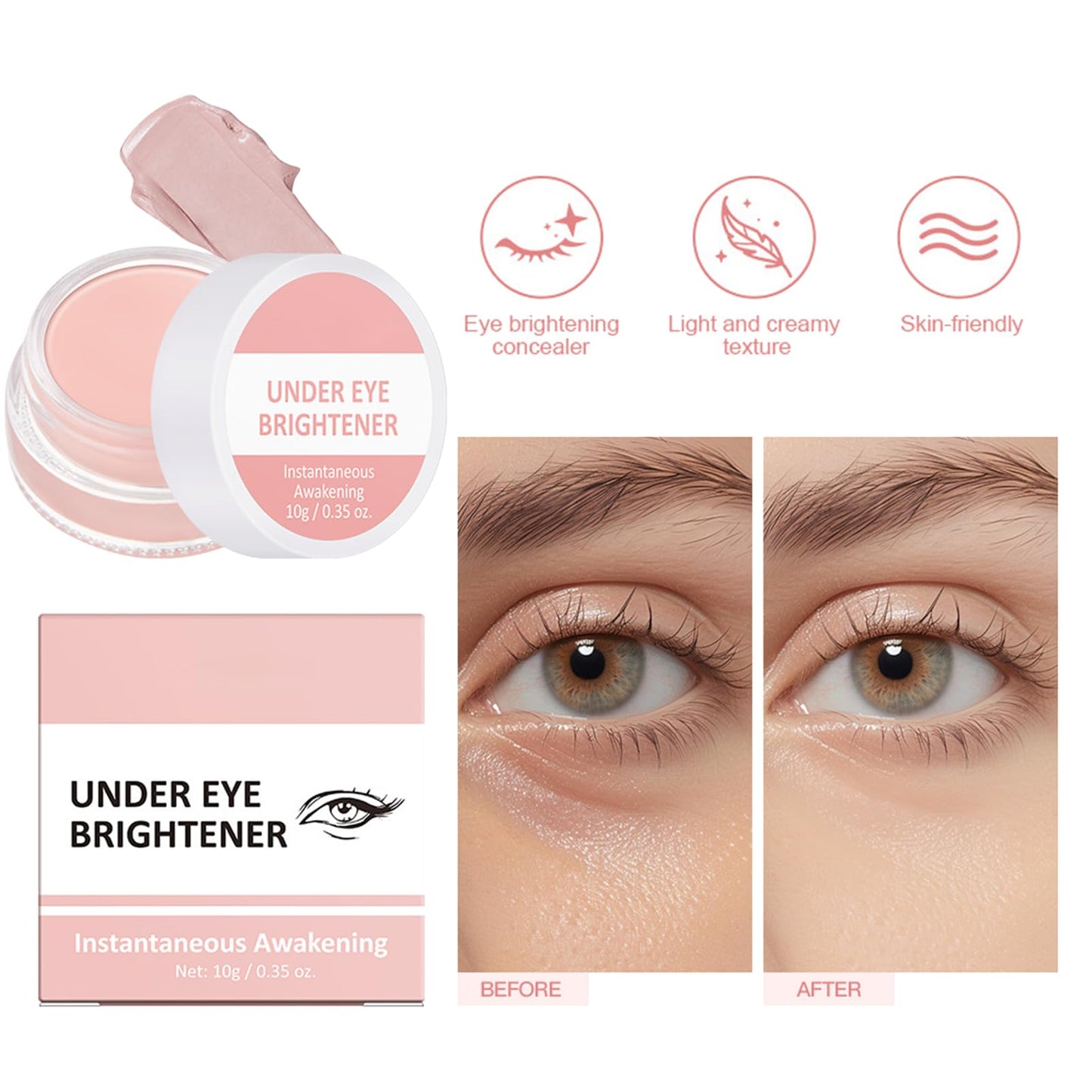 ChicNana Under Eye Brightener Concealer, Colour Corrector, Eye Concealer for Dark Circles, Eye Colour Corrector Instant-Anti Aging Eraser Korean Makeup