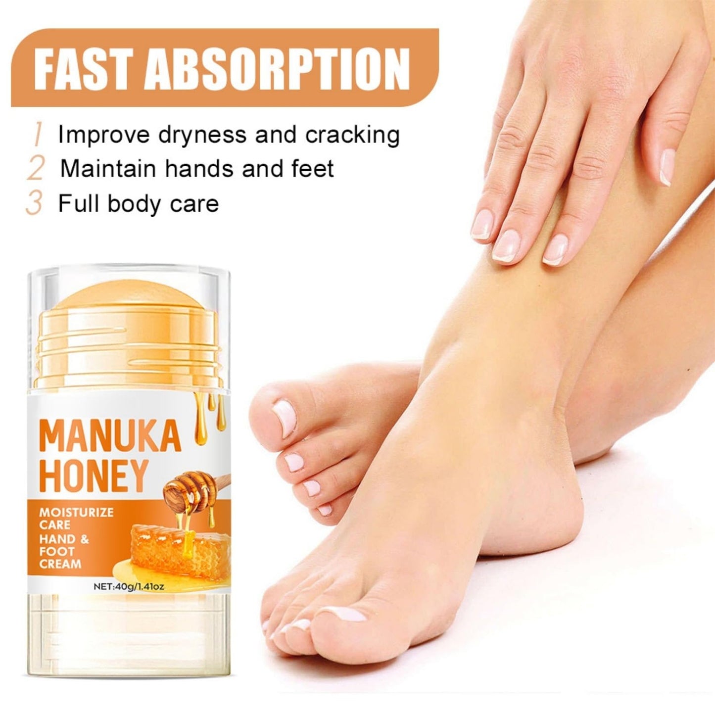 Honey Foot Cream,Hand & Foot Cream for Very Dry Feet & Hands,Cracked Heel Repair Cream,Foot Mask,Foot Moisturiser,Hard Skin Remover,He/el Balm for Cracked H/eel,Feet Cream,F/oot Balm