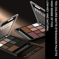 QUIWEN Smokey Eyeshadow Palette, Full Matte Smokey Eye Shadow Pallets for Women Highly Pigmented Black Eyeshadow Makeup Palette Waterproof Long Lasting Grey Eyeshadow With Dual-Ended Applicator Brush