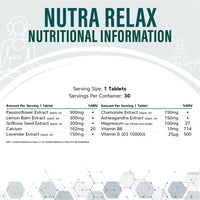 NUTRA Relax - Calming Supplement|30 Tablets | Supporting Relaxation| Containing Chamomile, Lemon Balm, Griffonia| Optimal Tranquility - by NutraVit