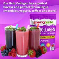 Keto Collagen by Groovy Keto | Bovine Collagen Peptides Powder + MCT C8 Powder | Hydrolysed Collagen & MCT C8 Oil | Sugar Free | Keto Friendly | Collagen Supplements | Unflavoured