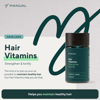 Manual Hair Growth Vitamin Supplements (30 Capsules) - for Thicker & Healthier Hair - with Multiple Vitamins Including Biotin & Collagen - for Hair Loss & Thinning - Take 1 Daily - 1 Month Supply