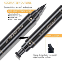 KKwoter Smudge-Proof Winged Eyeliner Stamp & Pen for Women - Long-Lasting Black Liquid Eye Liner