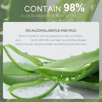 300ml Organic Aloe Vera Gel, 98% Pure Aloe Vera Gel For Face & Body, Aloe Vera Moisturiser For Hydrating & Smoothing Skin, Aloe Vera After Sun Gel, For For Dry Skin, Sunburn, Acne, Repair