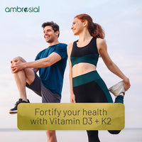 AMBROSIAL Ambrosial Vitamin D3 K2 Drops Liquid Supplement for Adults & Kids | Mango Flavor High Strength Vitamin D Liquid 500 IU & Vitamin K2 50 mcg PER Drop (Pack of 1-30 ml)