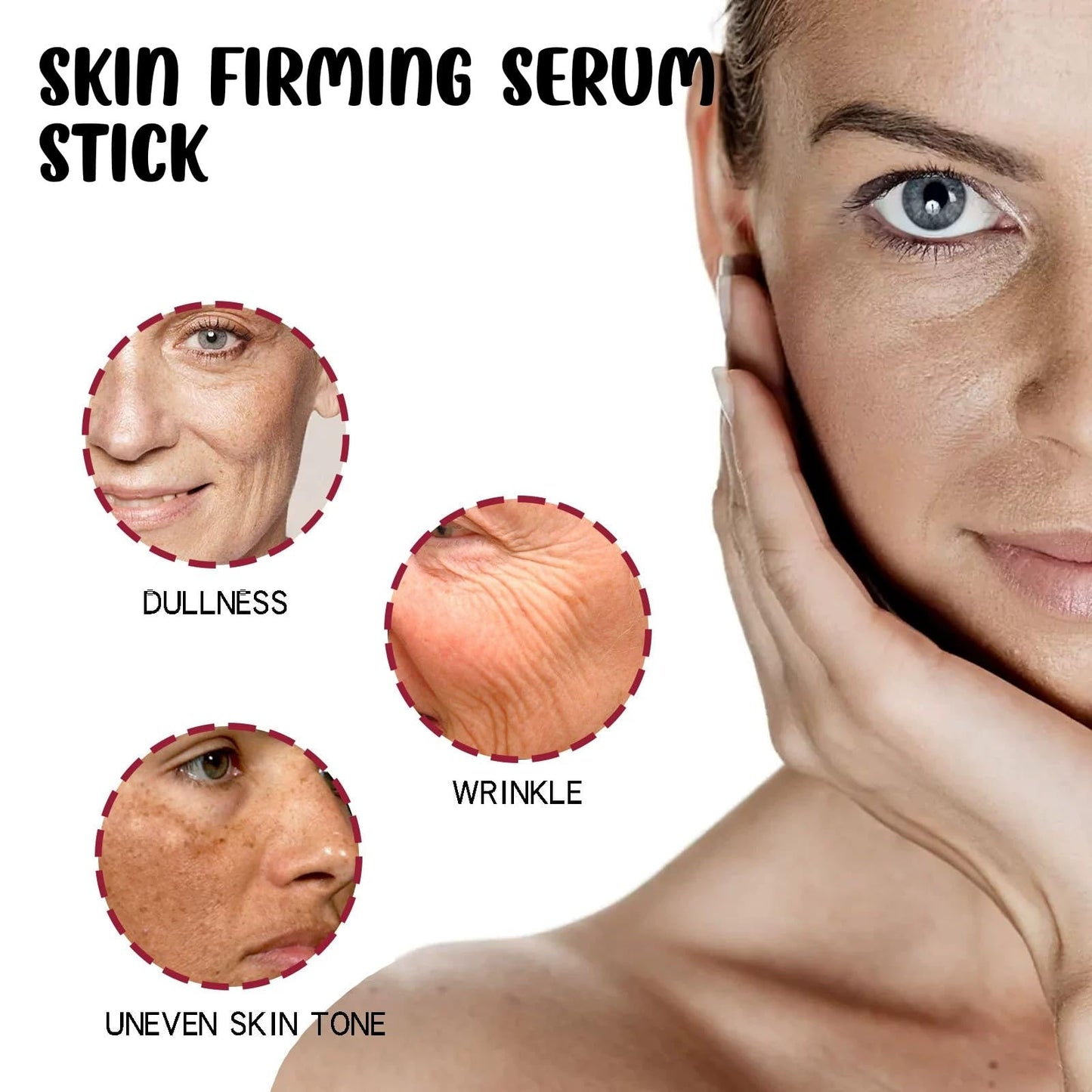 Jinjiar Collagen Peptides Firming Serum Stick,Anti Aging Peptides Serum Sti-ck,Collagen Ser-um Stick Skin Tightening Cream for Face,Moisturiser Face Women,Body Moisturiser for Dry Skin,Skin Repair Cream