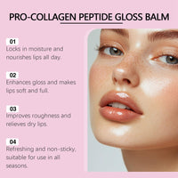Siyinzu 2pcs Pro-Collagen Peptide Lip Gloss Balm,Plumping and Hydrating Lip Balm,Li/p Plumper Gloss,Li/p Ba/lm Stick,L/ip Repair Bal/m,L/ip Glow Oil,Lips Bal/m for Dry Cracked Lips