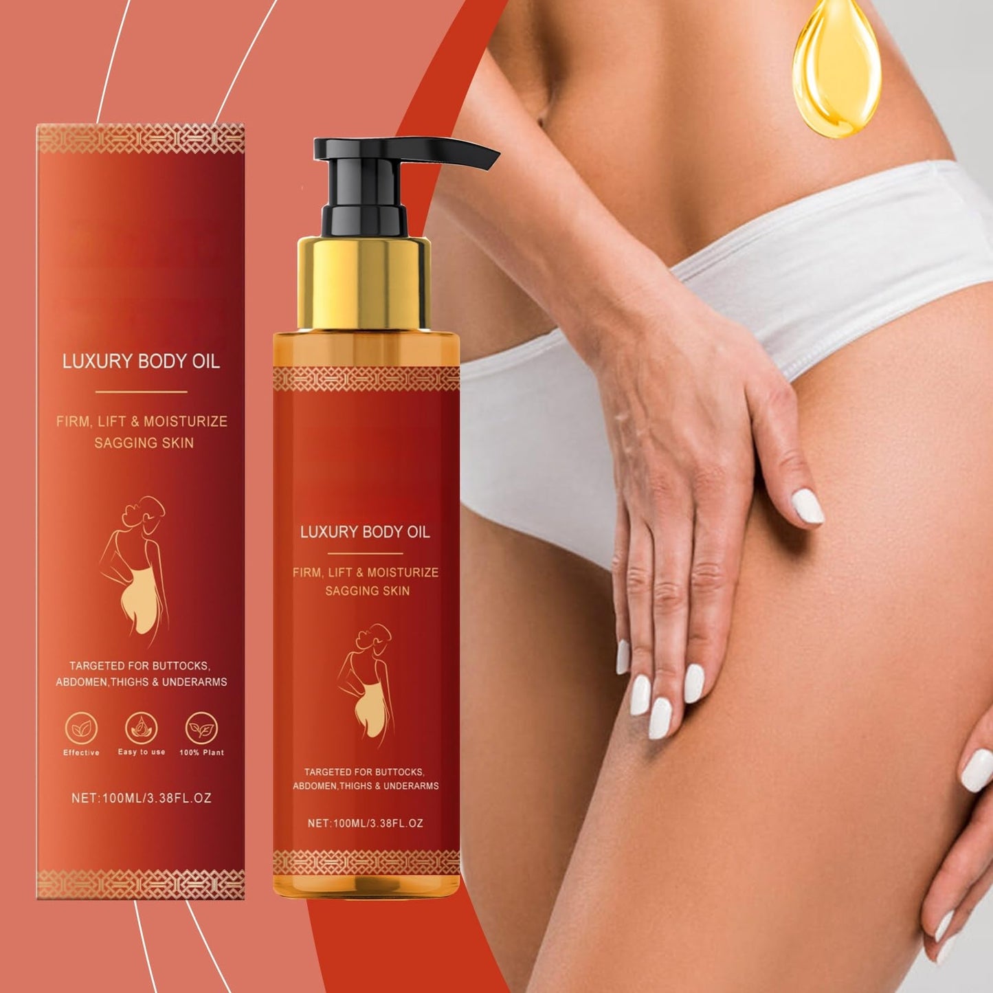 Xinyig 100ml Ma/Gic Firming Body Oil,Fast Absorbed Skin Firming Oil,Collagen Lifting Body Oil,Mag/Ic Luxury BodyOil,Moisturising Bod/y Lotion for Women,Mag/Ic Oil for Sagging Skin,Improves Fine Lines
