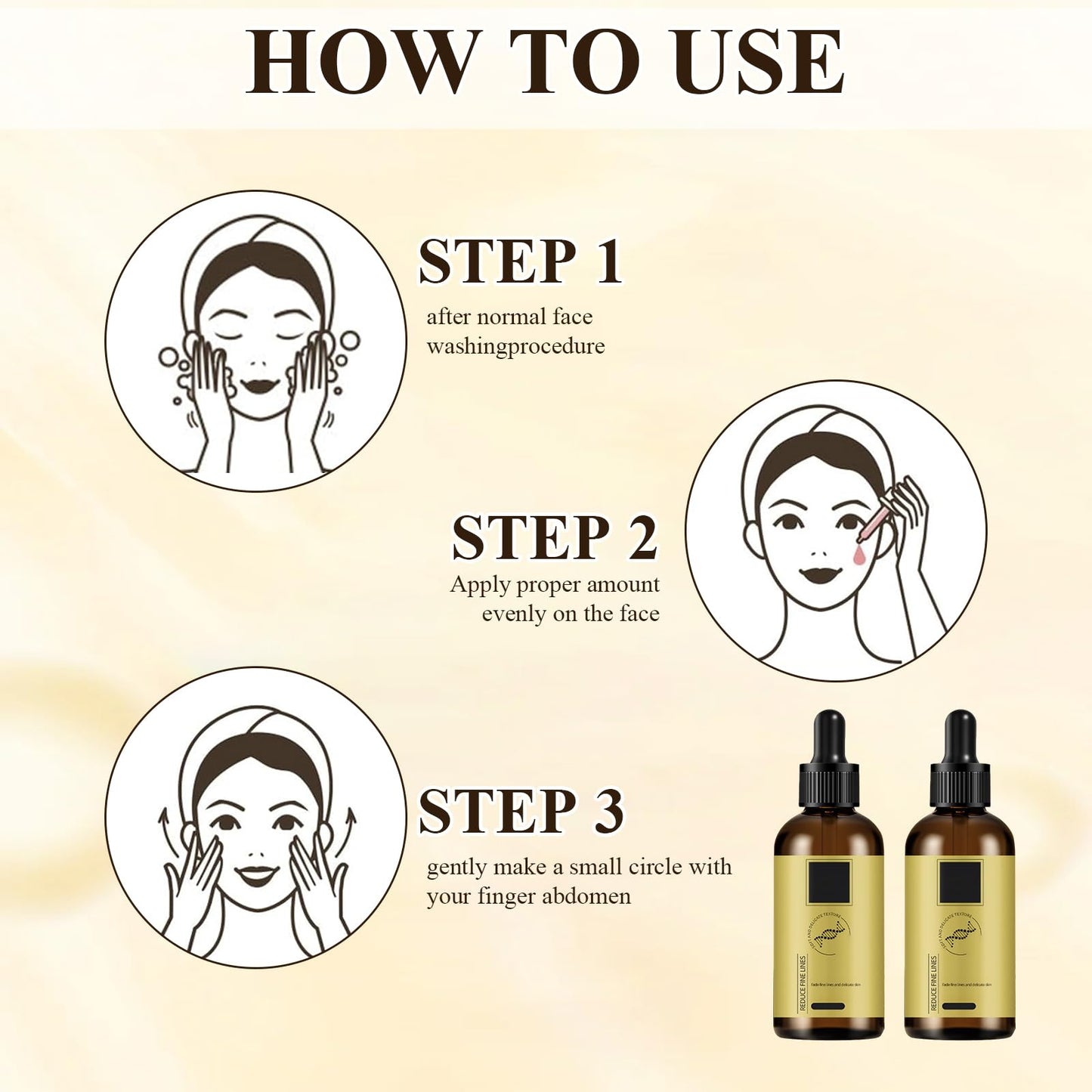 Guegine Anti-Wrinkle Firming Serum Firm and Plump Face Serum Hydrates and Locks in Moisture, Softens the Skin, Suitable for Dry and Loose Skin, and Reduces Fine Lines (30ml*2)