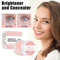 2-in-1 Full Coverage Under Eye Brightener And Concealer - Highlighter & Foundation - Long Lasting Correcting Pink Cream For Dark Circles And Spots, Smooth & High Coverage, 10g