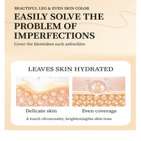 QinZiEn Leg Makeup Waterproof No Transfer,Leg Makeup to Cover Veins,Leg and Body Coverage Perfecter,Light Body Concealer,Easy to Use Foundation Full Coverage,Long Last Bo-dy Make-up,Effective Tato Coverup(02)