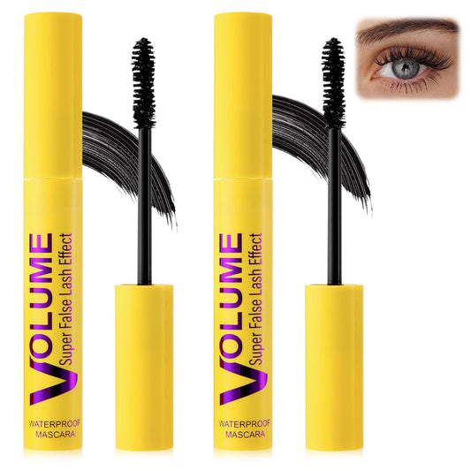 WujialingMM 2 Pcs Bubble Mascara - Colossal Bubble Mascara, Waterproof, Smudge-Proof, Clump-Proof, Volumizing Defining, Create Natural Eyelashes