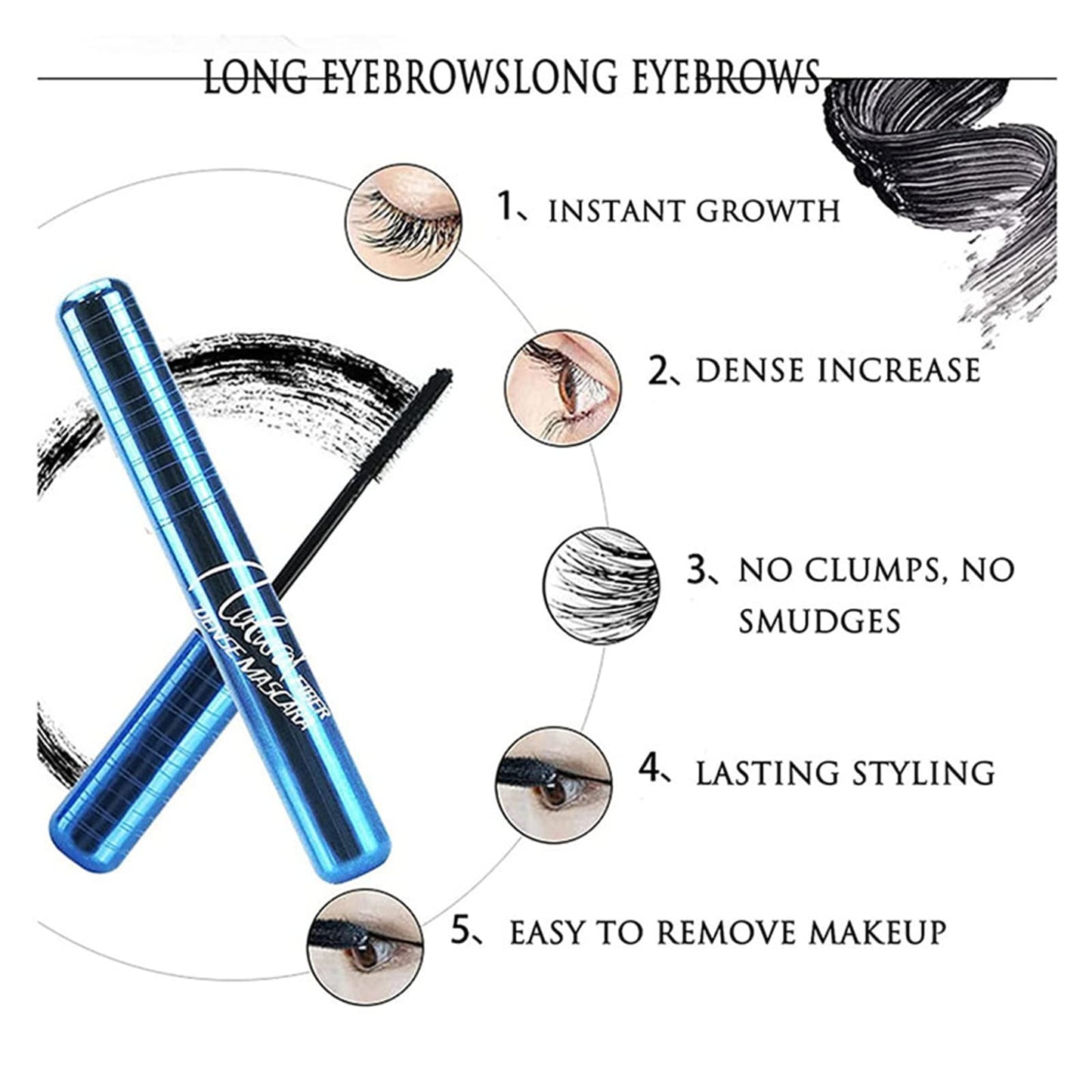 Maggidea Prime-Lash Mascara for Mature Ladies - 2pcs Prime-lash Mascara for Seniors with Thinning Lashes Waterproof Mascara - No Clumping No Smudging No Flaking - Mascara for Mature Ladies