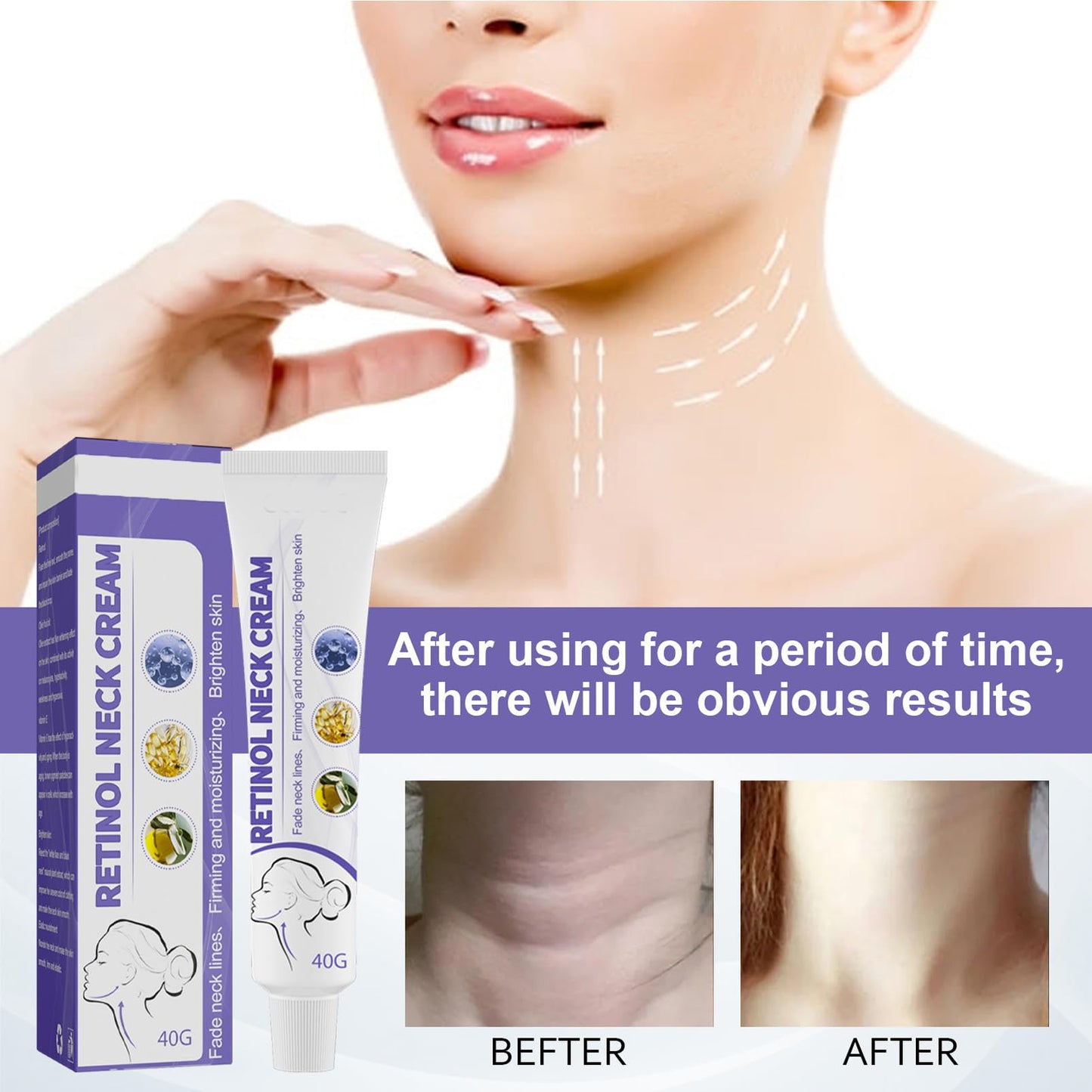 Neck Firming Cream,Strengthen Neck Cream,Neck Firming Cream Tightening Lifting Sagging Skin,Aging Skin & Saggy Skin,Anti Aging Neck Cream,Reduce Wrinkles & Smoothing Neck Fine LIines-Neck&Body