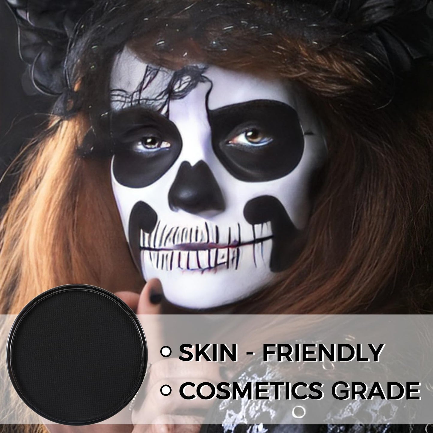 Erinde Blue Face Paint Palette, Water Based Face & Body Paint, Cream Makeup Palette With Makeup Brushes, Non-Toxic, Blendable, Highly Pigmented, Facepaint for Fancy Ball, Parties, Club, Night-Out, 30g