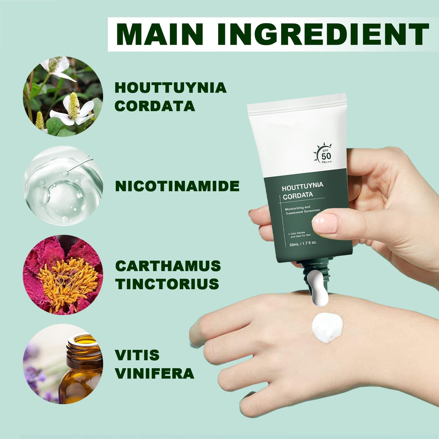 Heartleaf Silky Moisture Sun Cream Spf 50 Pa++++, Sunscreen Spf 50 Face Moisturiser For Sensitive Skin – Hydrating & Non-Greasy Face & Body Sunscreen, Korean Skincare, Low White Cast