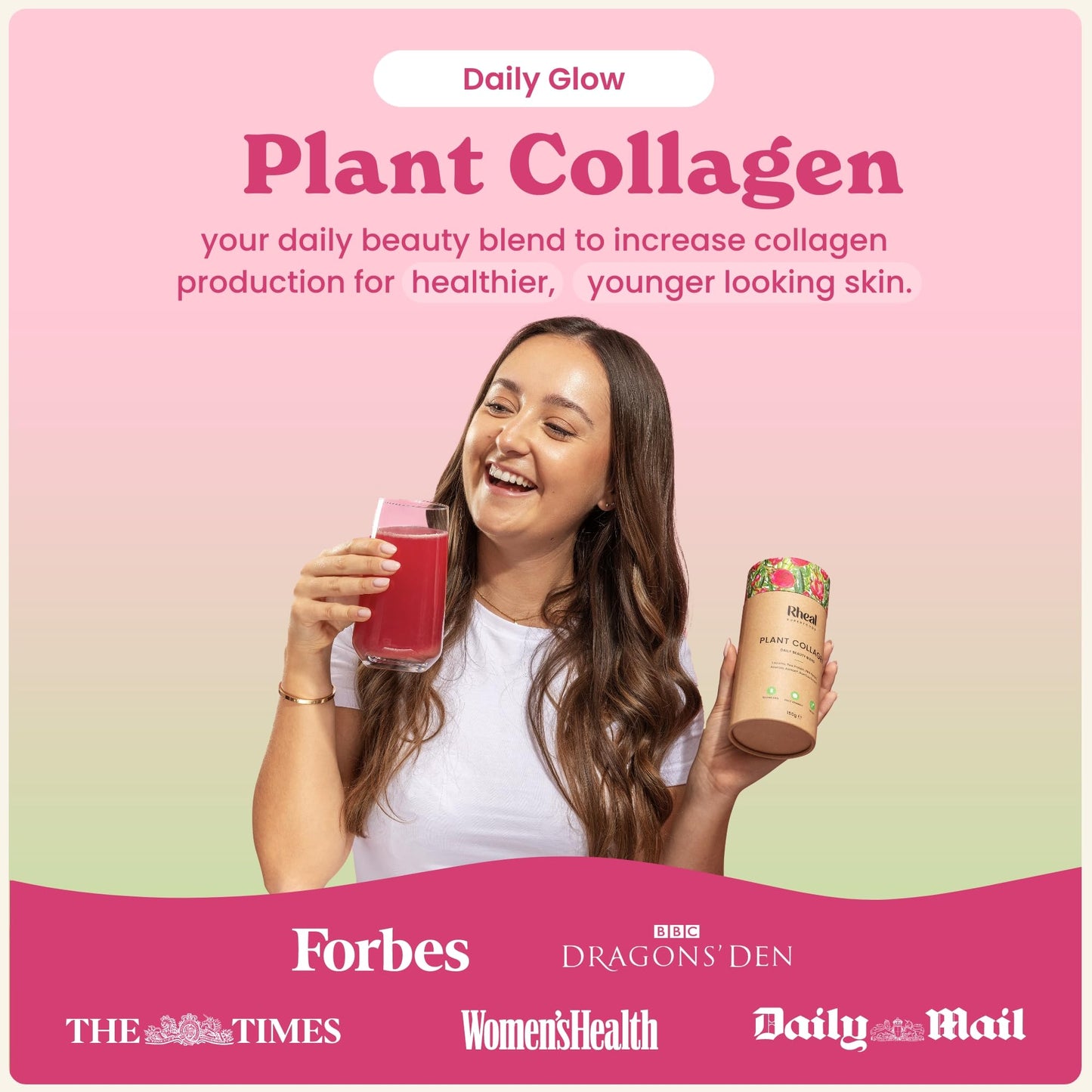 Rheal Plant Collagen 150g | 30 Servings | Increase Collagen Production for Healthier, Younger Looking Skin | Daily Source of Vitamin C | Clinically proven benefits with Astrion | Certified B Corp