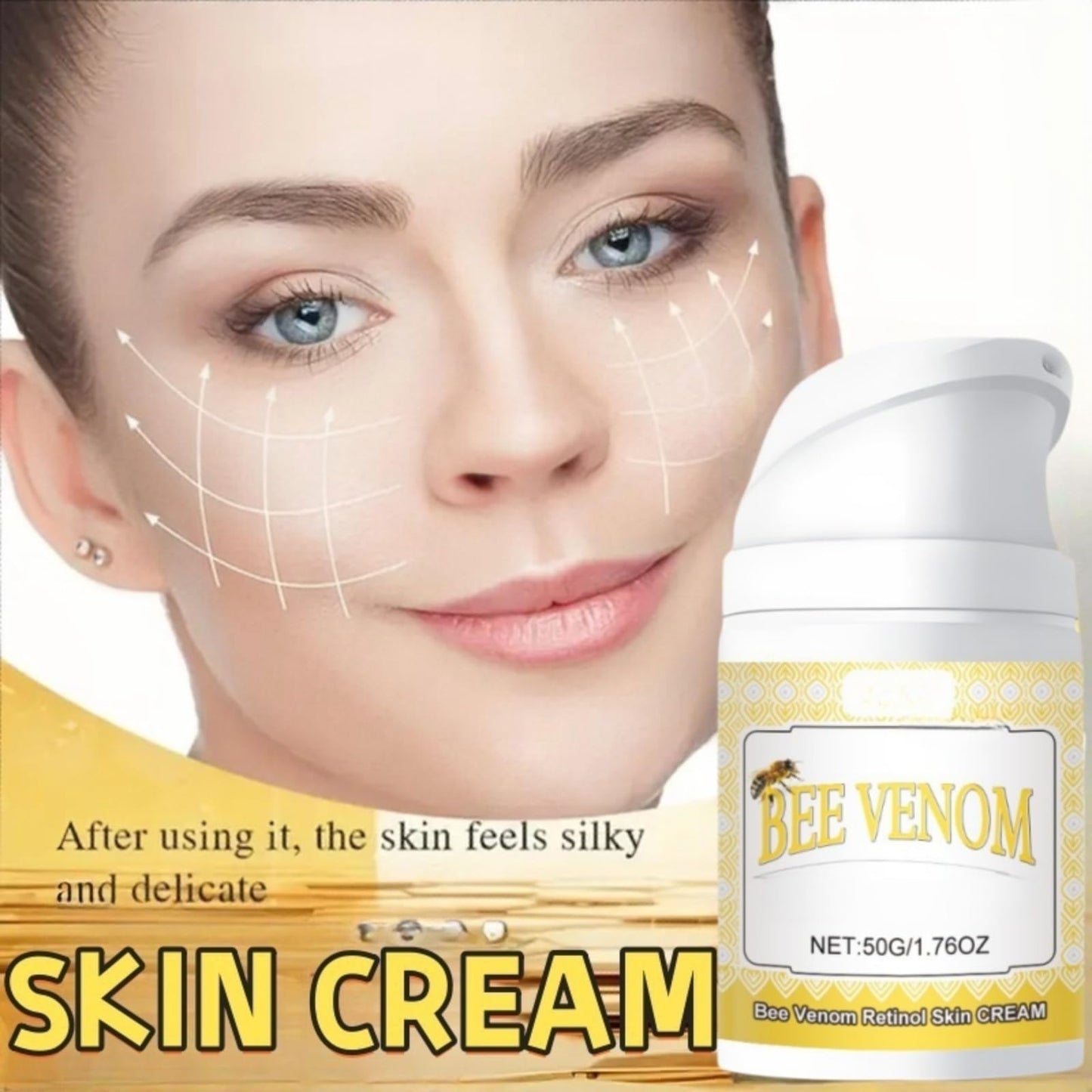 OuXing Bee Ve-nom Retinol Skin Cream,Bee Ve-nom Anti Wrinkle Face Cream,Face Cream,B-ee V-enom Retinol Skin Treatment C-ream,Bee Ven-om Cr-eam,Wrinkle Removal & Moisturizing,Instant Face Lift Cr-eam