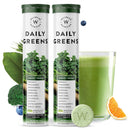 Wellbeing Nutrition Daily Greens | Wholefood Multivitamins with Vitamin C, Zinc, B6 for Immunity & Detox with Organic Certified Plant Superfoods & Antioxidants (2x15 Effervescent Tablets)