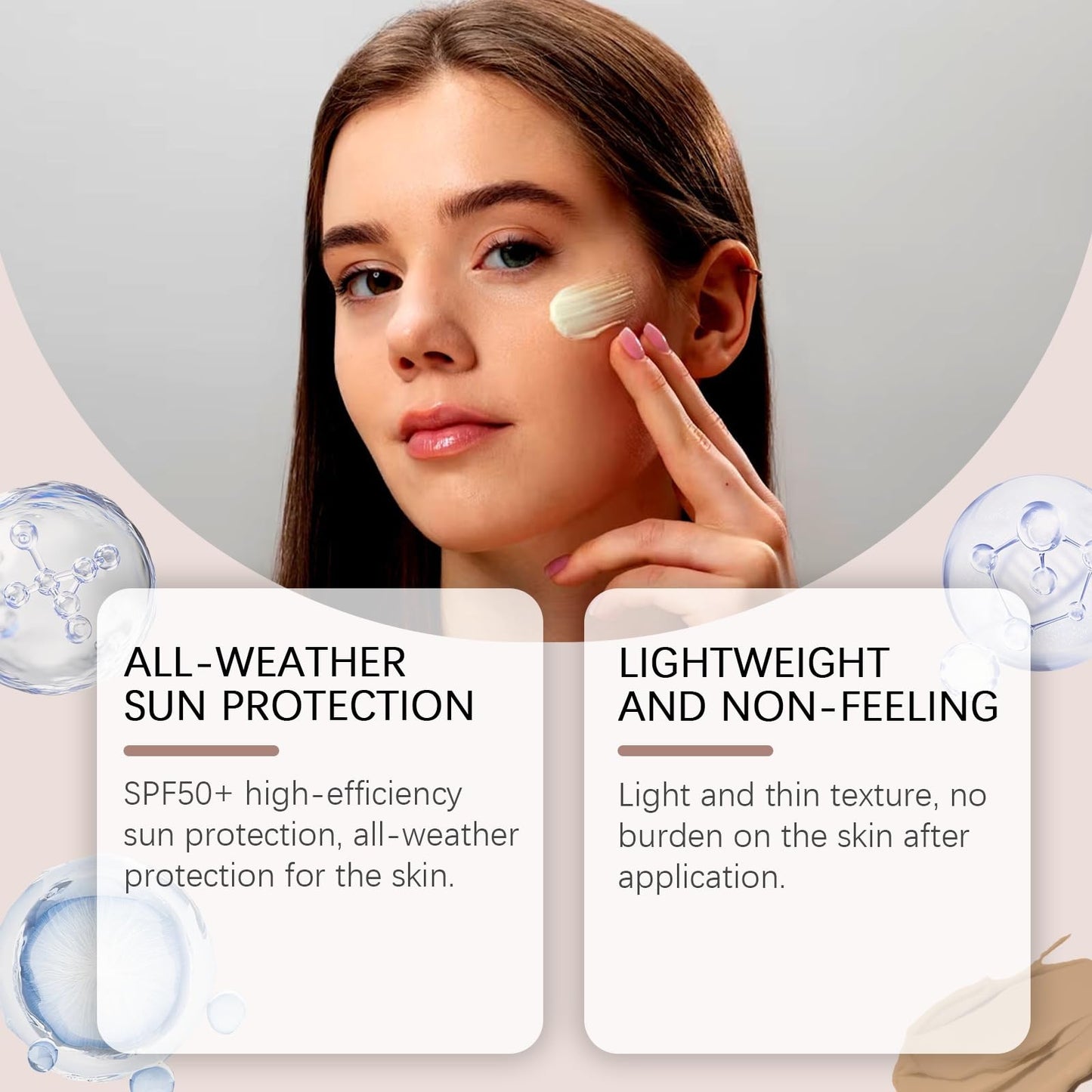 Siyinzu Invisible Sunscreen Stick SPF 50 Face,Sunblock Stick SPF 50,Sun Cream Stick,Tinted Sunscreen Sti-ck SPF-50,Moisturizing Sunsc-reen St-ick for Body,Face Suns-creen,Broad Spectrum UV Protection Cream