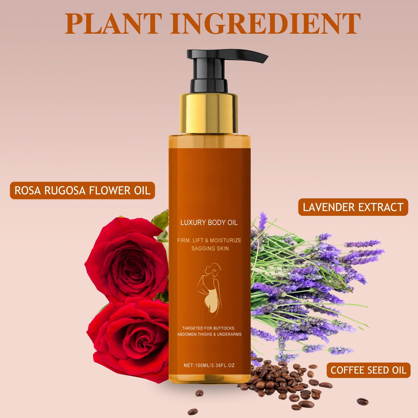 Magic Firming Body Oil, Magic Luxury Body Oil With Lavender & Rosehip, Skin Tightening & Hydrating Body Oils For Arms, Thighs & Abdomen,Lightweight, Non-Greasy Moisturiser For Silky Smooth Skin