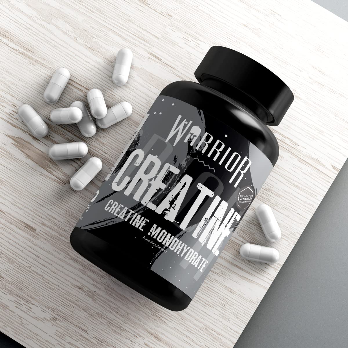 Warrior, Creatine Monohydrate Tablets – 1000mg – 60 Capsules – Supplement for Performance – Supports Muscle Growth – Unflavoured – Suitable for Men & Women – Vegan & Vegetarian Friendly