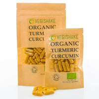 vegishake Organic Turmeric Curcumin HPMC Capsules Skin Hair Antioxidant Anti-inflammatory Vegan Halal Kosher (60 Capsules)