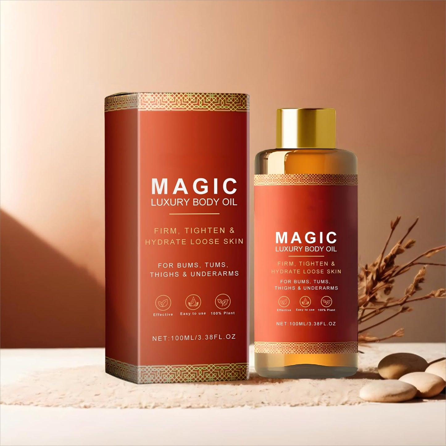 Dabacc 2Magic Body Oil Firming, 100ml Luxury Firming Body Lotion, Magic Massage Oil, Radiant Skin Natural Body Moisturizing Oil for Women