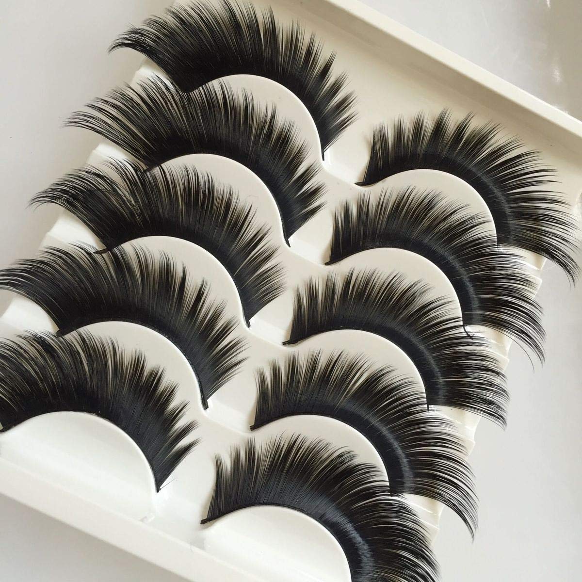 KFZR Drag Queen Lashes stage Exaggerated Fancy Dress False Eye Lashes Fluffy Thick Mink Handmade Long Black 10 pairs