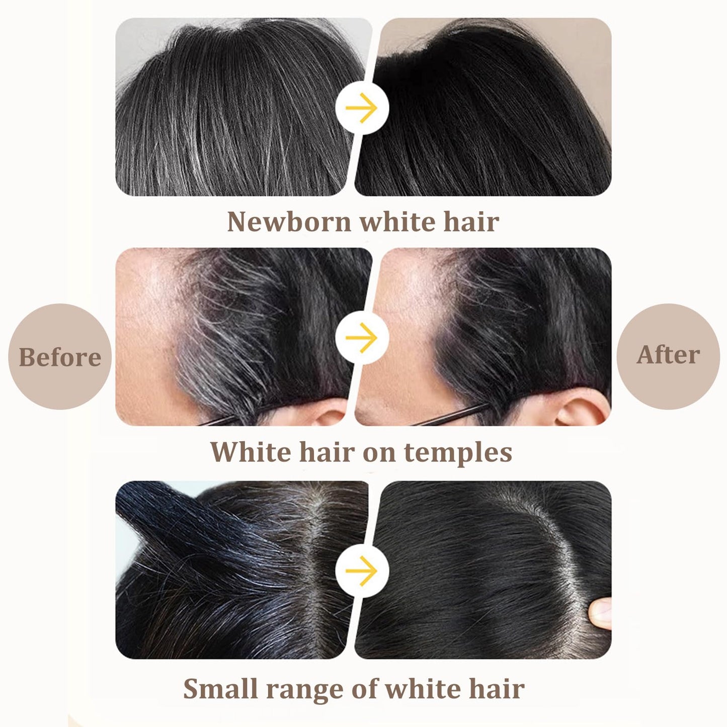 Safe & Convenient Hair Dye Comb - 2 in 1 Instant Black Hair Colour Stick with Comb - 2PCS Waterproof & Sweat-Proof Hair Dye Comb - Portable Hair Concealer, Grey Hair Cover Up for Women & Men