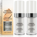 ZyranovaE 2Pack Colour Changing Liquid Foundation,Liquid Makeup Base Nude Face Cover Concealer Cream,Moisturizing, Sunscreen,for all Skin Tone SPF15,30ml