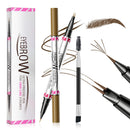 NLFOX Microblading Eyebrow Pen - Magic 2-In-1 Eyebrow Pencil - Eye Brow Pencil with Double-Ended Eyebrow Brush - Smudgeproof Waterproof Eyebrow Pen Create Natural Hair-Like Brows(Dark Brown)