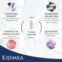 Kijimea® FloraCare - Inspired by The Natural Vaginal Microbiome | 33 Carefully Selected strains of Lactobacillus in a high Dosage + Vitamins B2, B3, B7, and Zinc - 56 pcs