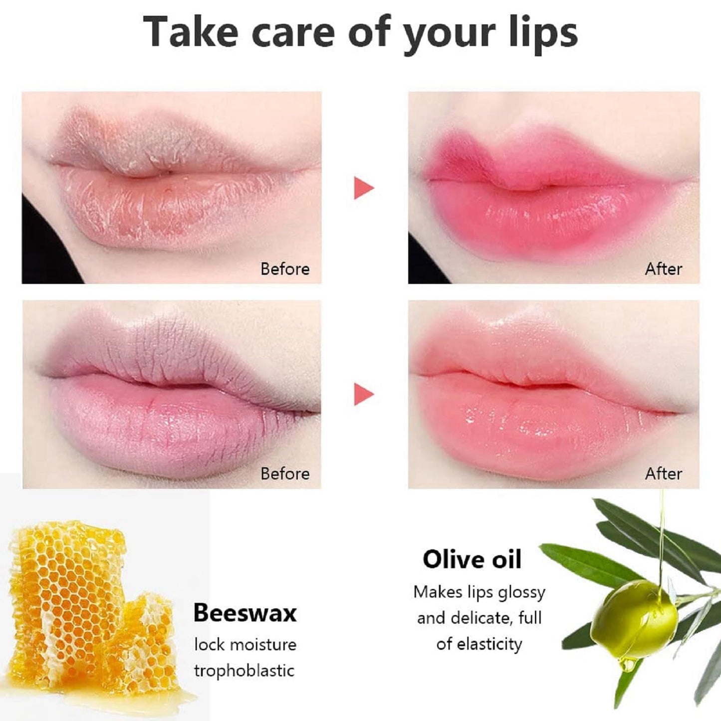 HIVETZ Tinted Lip Balm,Lip Balm,Lip Oil,Glossier Lip Balm,Lip Care Tinted Lip Balm For Women,Pink Lip Balm,Lip Balm Tinted,Girls Lip Balm,Lip Balm Set,Strawberry Lip Balm Natural Lip Protection(#Strawberry)