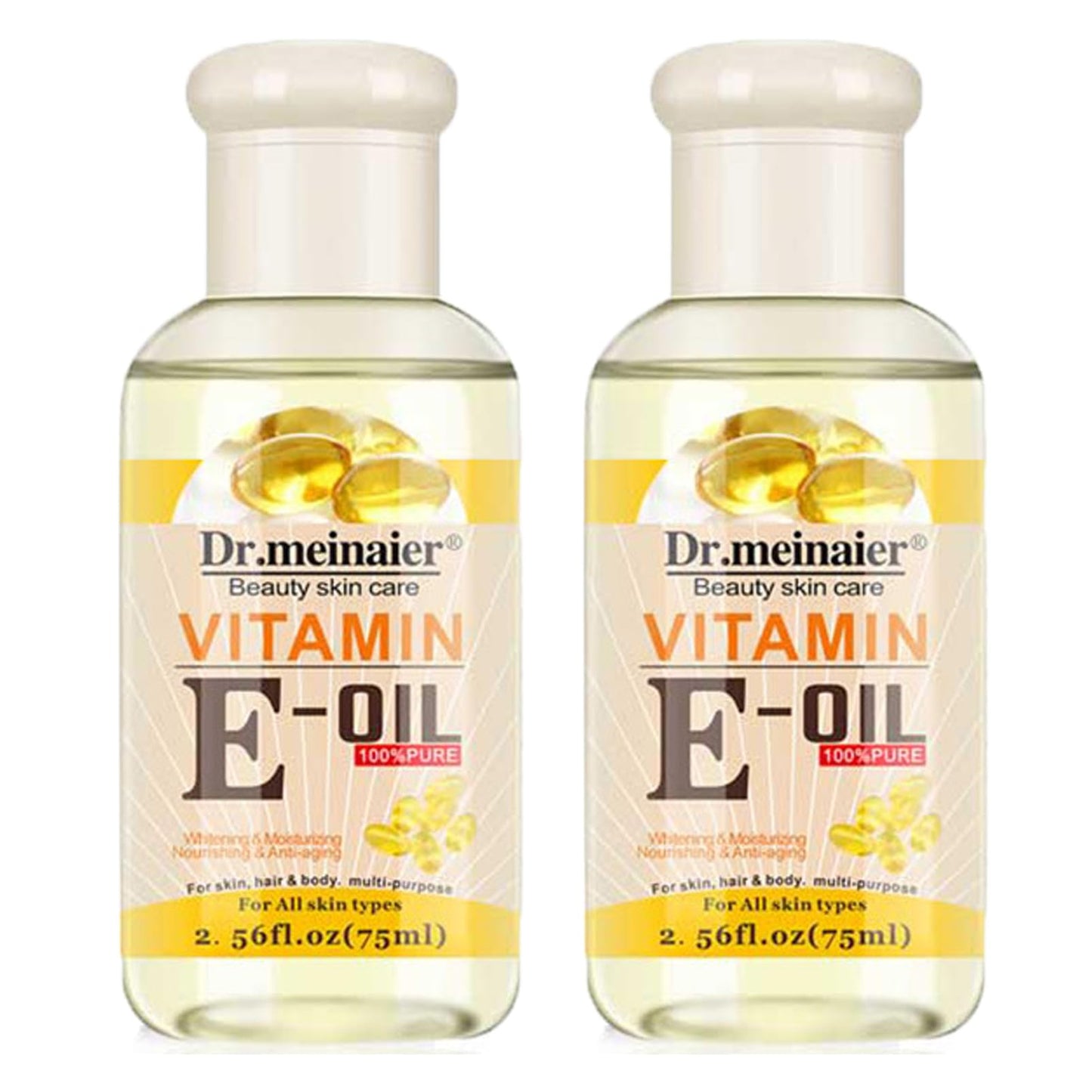 DMQ Vitamin E Skin Oil,2PCS Anti Aging Face Oil and Serum,Body Moisturizer,Face Massage Oil,Vitamin E Body Oil,Anti Acne & Relieve Itchy Skin,Hydrating Body Oil Moisturiser- Face & Body & Hair -75ML*2