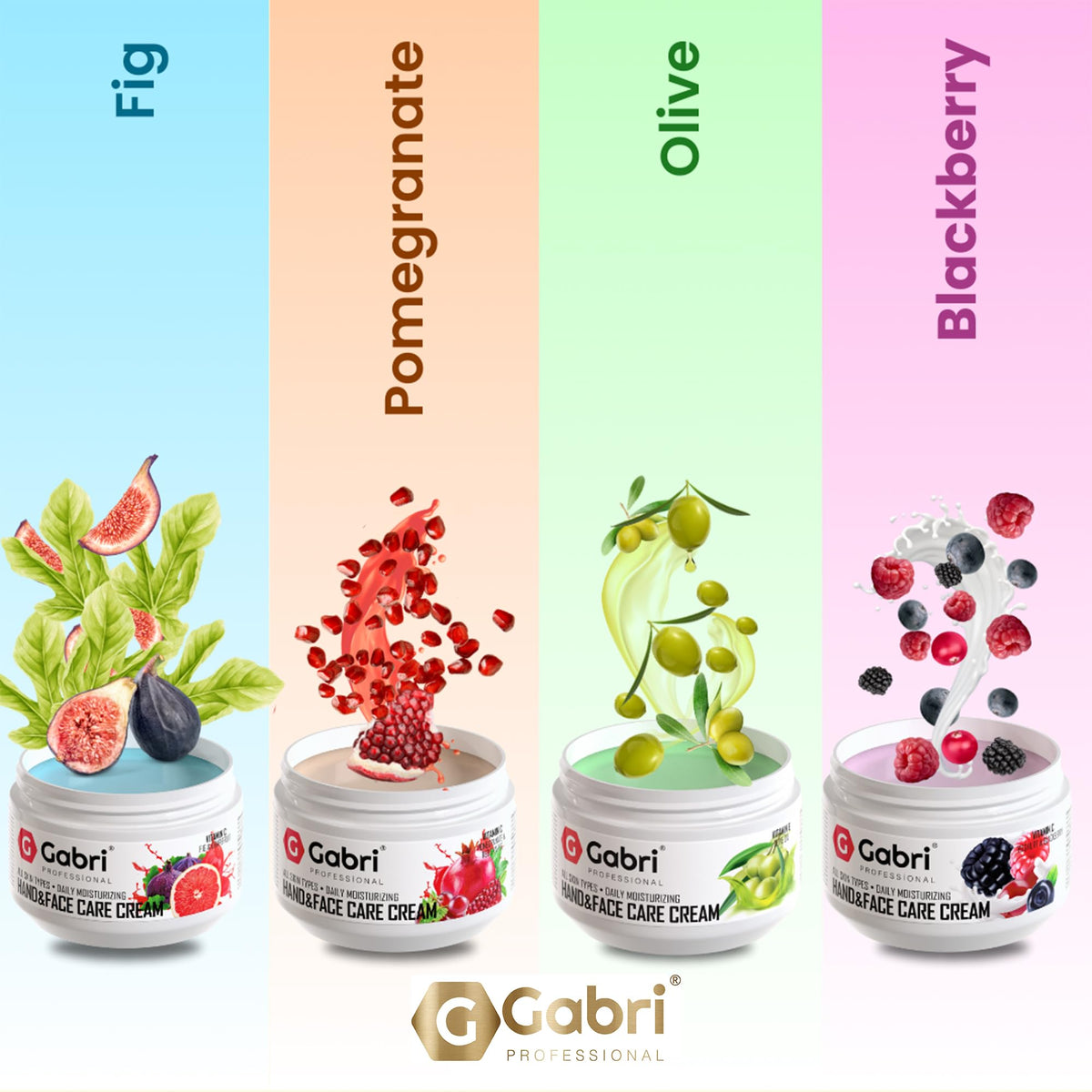 G Gabri Gabri Hand & Face Care Cream 2in1 300ml | Instantly Boosts Moisture Levels, Creates a Protective Layer & Prevents Moisture Loss | Daily Moisturising for All Skin Types (Yoghurt & Blackberry)