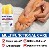 Urea Foot Care Stick, Urea Foot Cream Moisturizer for Dry, Cracked Heels & Thickened Skin, Hydrates & Nourish Foot Care for Softens Skin Exfoliates Dead Skin, Fast Absorbing & Non-Greasy, 1.41 OZ