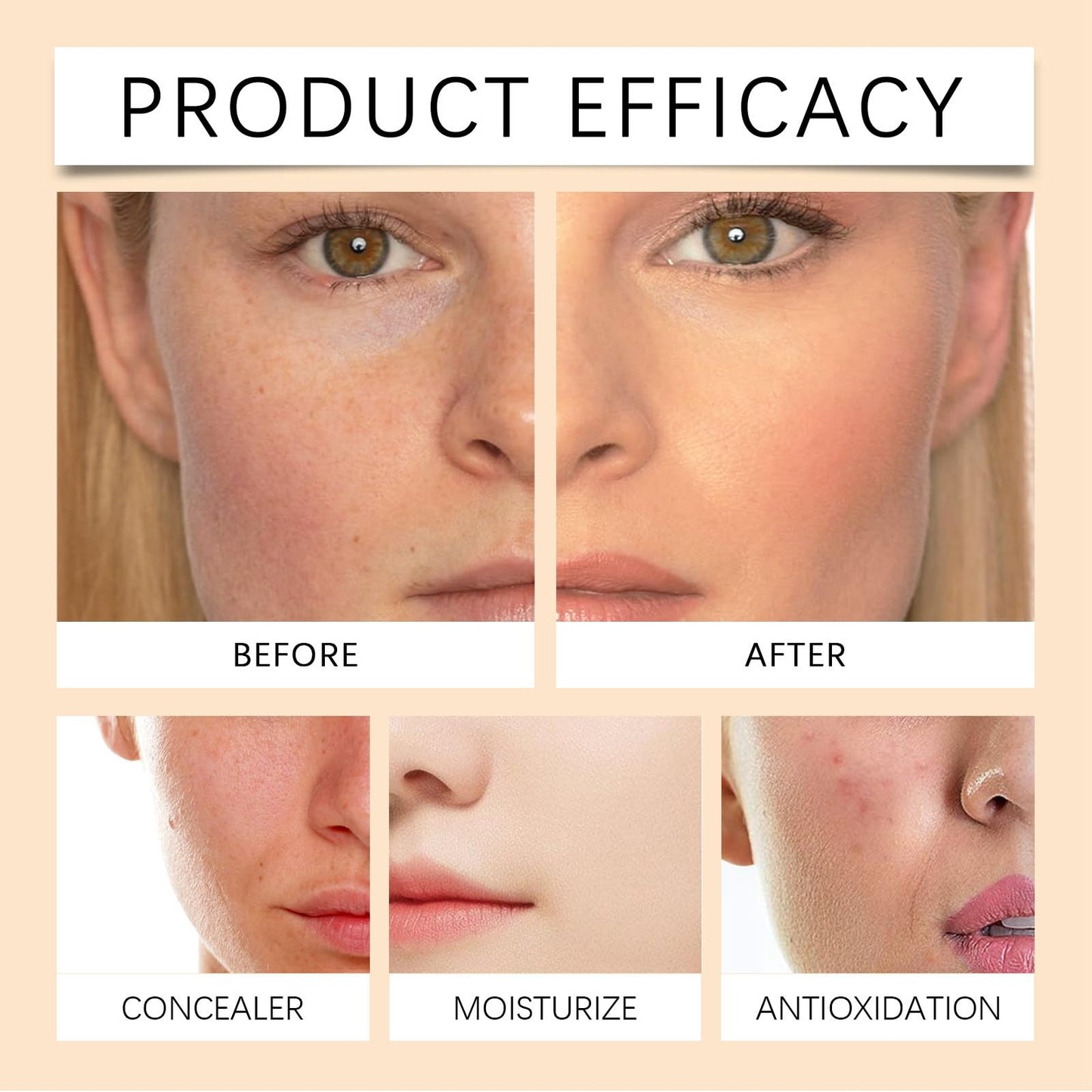 HIVETZ Flawless Colour Changing Foundation Makeup,SPF 15 Warm Skin Tone Foundation,Liquid Foundation Makeup,Waterproof Foundation for Mature Skin,Long Lasting Face Moisturizing Liquid Cover Concealer