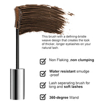 SHEBEEDO Brown Mascara for Older Women, Lengthening Volumising,Waterproof Mascara for Mature Women, Healthier Appearance Brown Lashes, Clump-Free, Smudge-Proof, Long-Lasting & Gentle Mascaras