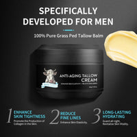 Wrinkle Defense Tallow Balm,3PCS Beef Tallow Skin Care for Men Fathers Day, Mens Gift Set for Dad Face Cream & Face Serum & Face Cleanser, Natural Tallow Moisturizer for Anti-Wrinkle,Hydration&Firming