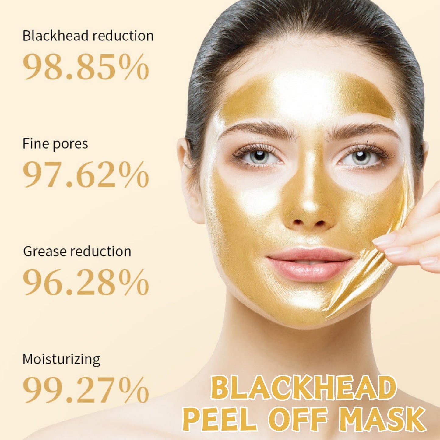 Trendyfave 24K Gold Peel Off Face Masks, Blackhead Remover Peel Anti Wrinkle Anti Aging Facial Mask, Blackhead Peel Off Mask, Deep Skin Clean Purifying Acne, Reduces Fine Lines, Skin Care Peeling Face Mask