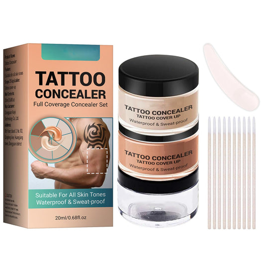 SHEBEEDO Tattoo Cover Up,Concealer Cream Full Coverage,Acne Concealer, Body Concealer, Professional Waterproof Concealer to Cover Tattoo for Men Women,Natural Tattoo Makeup Cover Body Makeup